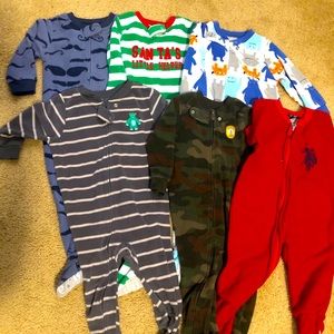 18 Months Boys Fleece Footed PJs